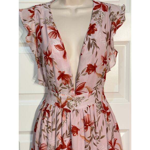 Pink Lily Pink and Red Floral Maxi Dress, Women's Size S - Picture 3 of 12
